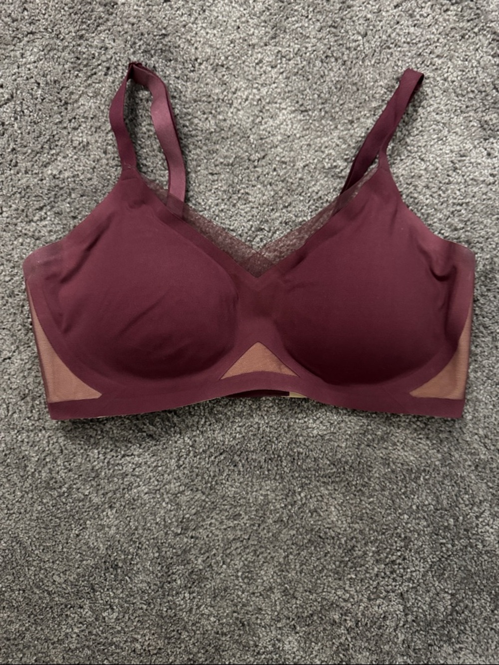 Honeylove CrossOver Wireless Bra - Burgundy/Fig Sz M